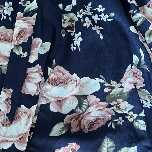 Blue, Pink floral Longsleeve Dress - Picture 3 of 3